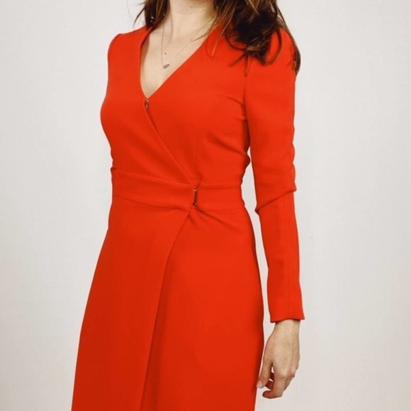 Diane von Furstenburg Orange Tailored Wrap Dress - Picture 7 of 8